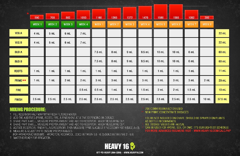 Heavy 16 Feeding Charts